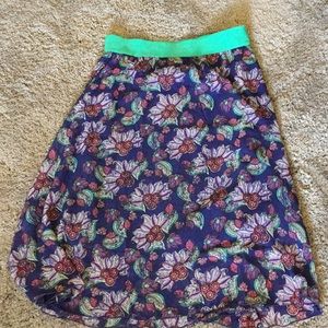 Lularoe Lola Flowy Purple Aqua Skirt